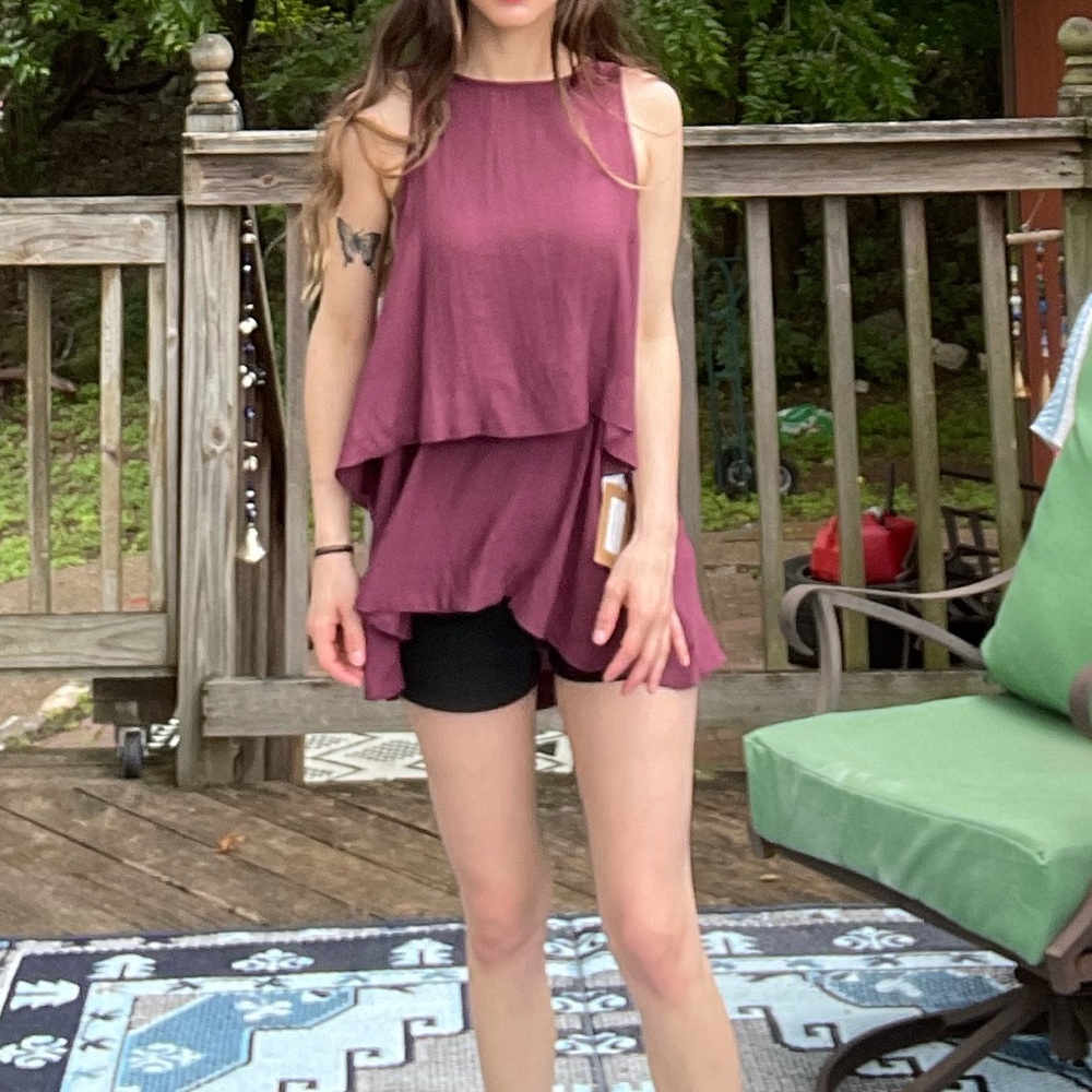 Free People Maroon/ deep purple tunic